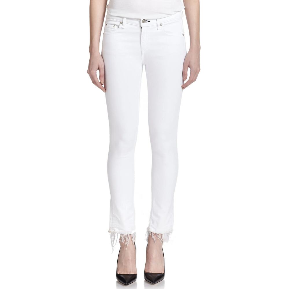 NWT Rag & Bone Skinny Capri Frayed Hem Jean Sz 26 in White